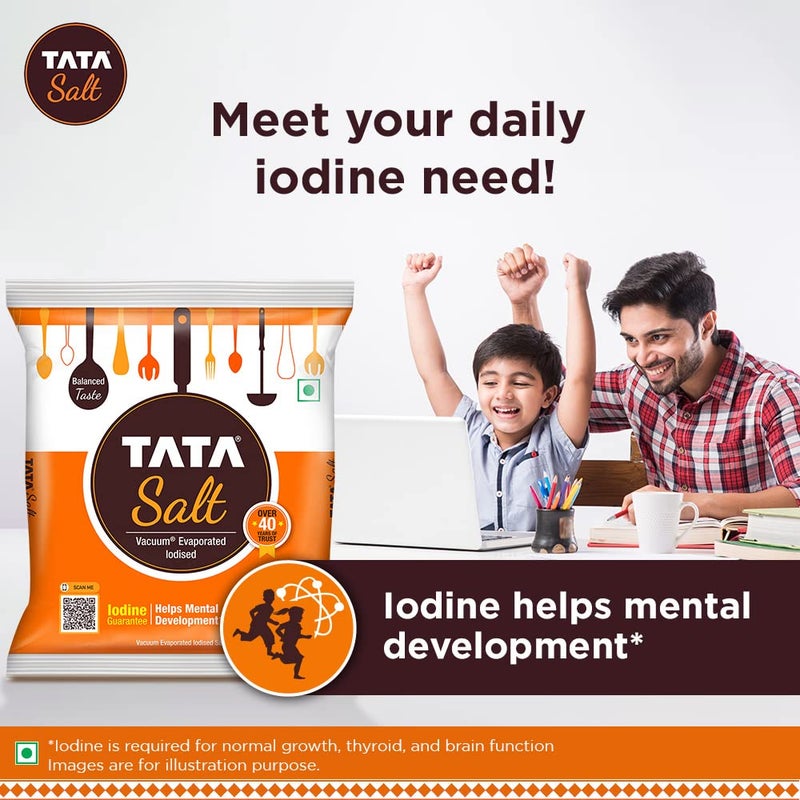 Tata Salt, 1 kg - (1000 grams pack) - 35.27 oz - India - Vacuum evaporated iodised salt - Vegetarian - Image 5